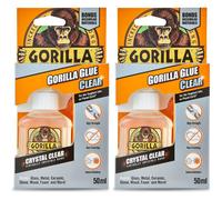 2 x Gorilla Glue Clear Adhesive All Purpose Extra Strong Waterproof - 50ml