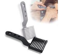 2 x Gradient Comb Tools, Men's Haircutting Gradient Tools, Gradient Hair Comb, Compatible with All Hair Clippers, Blending Combs, Haircutting Accessories, Gradient (Black/Grey)