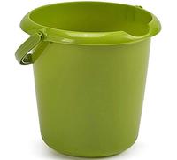2 x Green 5 Litre Plastic Storage Bucket Waste Bin with Handle