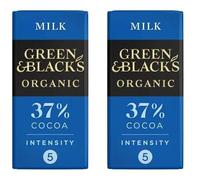 2 x Green and Black Organic Milk Chocolate Bar 90g - Richer and Creamier Taste