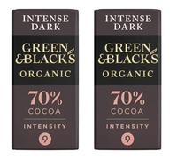 2 x Green & Black's Organic 70% Dark Chocolate Bar 90g - Richer and Creamier Taste
