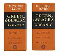 2 x Green & Black's Organic Ginger Dark Chocolate Bar 90g - Richer and Creamier Taste(Original Milk Chocolate)