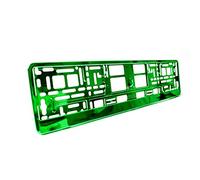 2 x Green Chrome Metallic Universal Number Plate Surrounds Holders Frames M