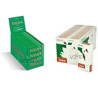 2 X Green Rolling Papers & 600 SWAN Menthol Extra Slim Filter Tips by VSTAR