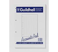 2 X Guildhall 298 x 210 mm Account Pad, 8 Cash Columns, 54 Feint Lines, 60 Sheets