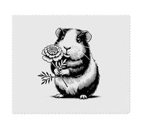 2 x 'Guinea Pig Holding Marigold' Microfibre Lens/Glasses Cleaning Cloths (LC00032446)