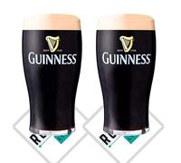 2 x Guinness Tulip Pint Glass Glasses 56cl Roxley Lager Beer Glass Man Cave