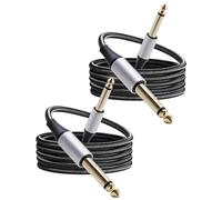 2 x Guitar Cable 6.35mm Straight Jack to Jack 1/4" Instrument Cable 2m