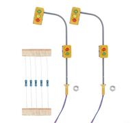 2 x H0 Scale Model Railroad Traffic Light Signals with LEDs for Pedestestrian Crossing, 3V DC, Metal Column with Thread Base