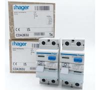 2 x Hager CDA263U 63A 30mA RCD 2 Pole, Type A, DOuble Pole, 63 Amp, RCCB Trip Switch