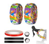 2 x handlebar tape, cycling handlebar tape, road bike handlebar tapes, with handlebar plug, bicycle cotton, especially strong and self-adhesive, with wheel body sticker, reflective sticker and end