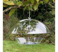 2 X Hanging See Through Squirrel Proof Garden Bird Feeder With Integral Baffle