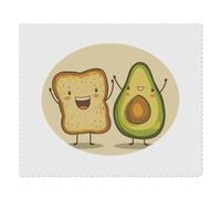 2 x 'Happy Avocado and Toast' Microfibre Lens/Glasses Cleaning Cloths (LC00031952)