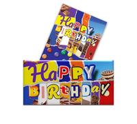 2 x "Happy Birthday" Funny Chocolate Bar Wrappers | Novelty Prank Gag Gift for Adults | Rude Joke Labels for Birthdays, Secret Santa & Father’s Day | Fits Standard 100g-110g Bars (Wrappers Only)