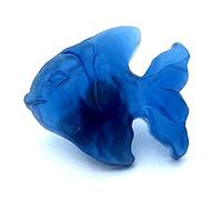 2 x Happy Fish 45mm knobs a semi-Translucent Dark Blue Cabinet Handle by Swish.