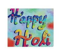 2 x 'Happy Holi' Microfibre Lens/Glasses Cleaning Cloths (LC00025289)