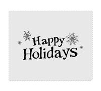 2 x 'Happy Holidays with Snowflakes' Microfibre Lens/Glasses Cleaning Cloths (LC00030990)