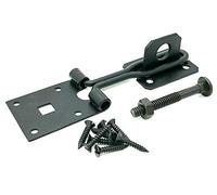 2 x Hasp & Staple 75mm / 3" Black Wire Shackle Bolt Through shed Door Padlock.