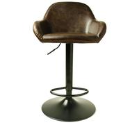 2 x Hawai Chestnut Vintage Leather Gas Lift Barstool