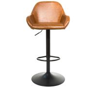 2 x Hawai Tan Vintage Leather Gas Lift Barstool