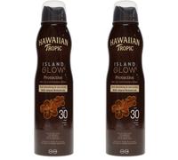 2 x HAWAIIAN TROPIC ISLAND GLOW PROTECTIVE SPF30 DRY OIL CONTINUOUS SPRAY 177ml