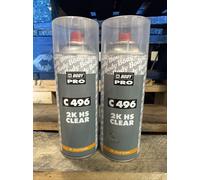 2 x HB Body C 496 2K HS Clear Lacquer Aerosol (2x400ml) - Free Postage
