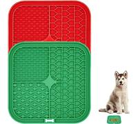 2 x Healthy Eating Pet Food Treats Lick Mat - Clever Design, Slow Feeder Dish-Tray-Bowl, Boredom, Anxiety & Stress Relief, Train, Entertain, Pet Friendly Colours & Material, Non slip, Suction Cup Base