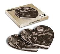 2 x Heart Coasters - The Flying Scotsman Steam Train Cork Backed MDF Glossy Tea Coffee Accessory #52254