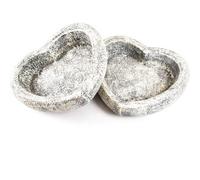 mysmartbuy 2 x Heart Shaped Planters - Lightweight Stone Effect Outdoor Garden Plant Pots - Measure H8cm x W31cm x D28cm in Grey mysmartbuy Grey