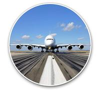 2 x Heart Stickers 10 cm - A380 Airbus Plane Runaway Pilot Fun Decals for Laptops,Tablets,Luggage,Scrap Booking,Fridges #8108