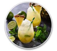2 x Heart Stickers 10 cm - Cold Pineapple Cocktail Lime Drink Fun Decals for Laptops,Tablets,Luggage,Scrap Booking,Fridges #21373