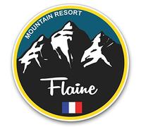 2 x Heart Stickers 10 cm - Flaine Ski Snowboard Resort France Fun Decals for Laptops,Tablets,Luggage,Scrap Booking,Fridges #5337