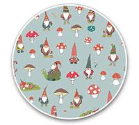 2 x Heart Stickers 10 cm - Garden Gnomes Mushroom Gnome Fun Decals for Laptops,Tablets,Luggage,Scrap Booking,Fridges #14595