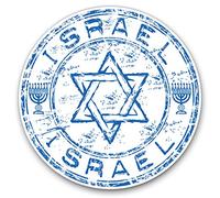 2 x Heart Stickers 10 cm - Israel Travel Stamp Flag Fun Decals for Laptops,Tablets,Luggage,Scrap Booking,Fridges #5766