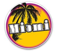 2 x Heart Stickers 10 cm - Miami Beach Florida United States USA Fun Decals for Laptops,Tablets,Luggage,Scrap Booking,Fridges #7101