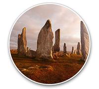 2 x Heart Stickers 10 cm - Neolithic Stones Isle of Lewis Scotland Fun Decals for Laptops,Tablets,Luggage,Scrap Booking,Fridges #15717