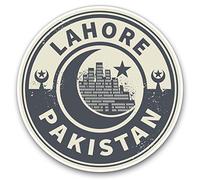 2 x Heart Stickers 10 cm - Pakistan Lahore Flag Travel Moon Fun Decals for Laptops,Tablets,Luggage,Scrap Booking,Fridges #7438