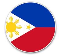 2 x Heart Stickers 10 cm - Philippines Flag Travel Fun Decals for Laptops,Tablets,Luggage,Scrap Booking,Fridges #9165