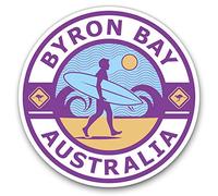 2 x Heart Stickers 10 cm - Purple Byron Bay Australia Travel Fun Decals for Laptops,Tablets,Luggage,Scrap Booking,Fridges #9246