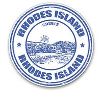 2 x Heart Stickers 10 cm - Rhodes Island Greece Greek Travel Fun Decals for Laptops,Tablets,Luggage,Scrap Booking,Fridges #4579