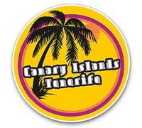 2 x Heart Stickers 10 cm - Tenerife Sunset Travel Holiday Stamp Fun Decals for Laptops,Tablets,Luggage,Scrap Booking,Fridges #7128