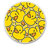 2 x Heart Stickers 10 cm - Yellow Rubber Ducks Duckling Fun Decals for Laptops,Tablets,Luggage,Scrap Booking,Fridges #2078