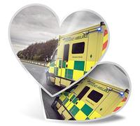 2 x Heart Stickers 15 cm - Ambulance Emergency Services Fun Decals for Laptops,Tablets,Luggage,Scrap Booking,Fridges, #15804