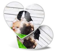 2 x Heart Stickers 15 cm - Cute Fat Guinea Pig Pet Rodent Fun Decals for Laptops,Tablets,Luggage,Scrap Booking,Fridges, #16771