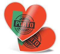 2 x Heart Stickers 15 cm - Porto Portugal Portugese Flag Travel Fun Decals for Laptops,Tablets,Luggage,Scrap Booking,Fridges, #6112