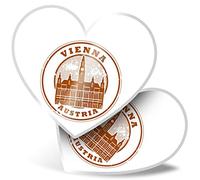 2 x Heart Stickers 15 cm - Vienna Austria Fun Decals for Laptops,Tablets,Luggage,Scrap Booking,Fridges, #4228