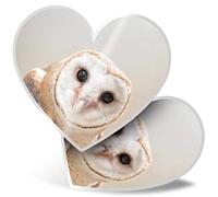 2 x Heart Stickers 15 cm - Wise Barn Owl Tyto Albahead Fun Decals for Laptops,Tablets,Luggage,Scrap Booking,Fridges, #15817