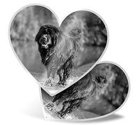 2 x Heart Stickers 7.5 cm - BW - Newfoundland Dog Puppy Cute 38223