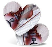 2 x Heart Stickers 7.5 cm - Classical Violin Music Fun Decals for Laptops,Tablets,Luggage,Scrap Booking,Fridges, #2646