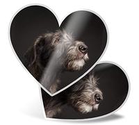 2 x Heart Stickers 7.5 cm - Irish Wolfhound Dog Breed Fun Decals for Laptops,Tablets,Luggage,Scrap Booking,Fridges, #12573